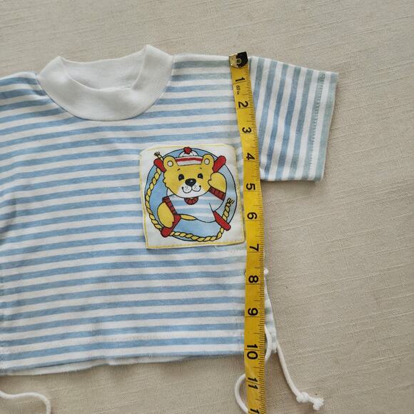 Vintage Sailor Bear Striped Shirt 12 months - Picture 4 of 8